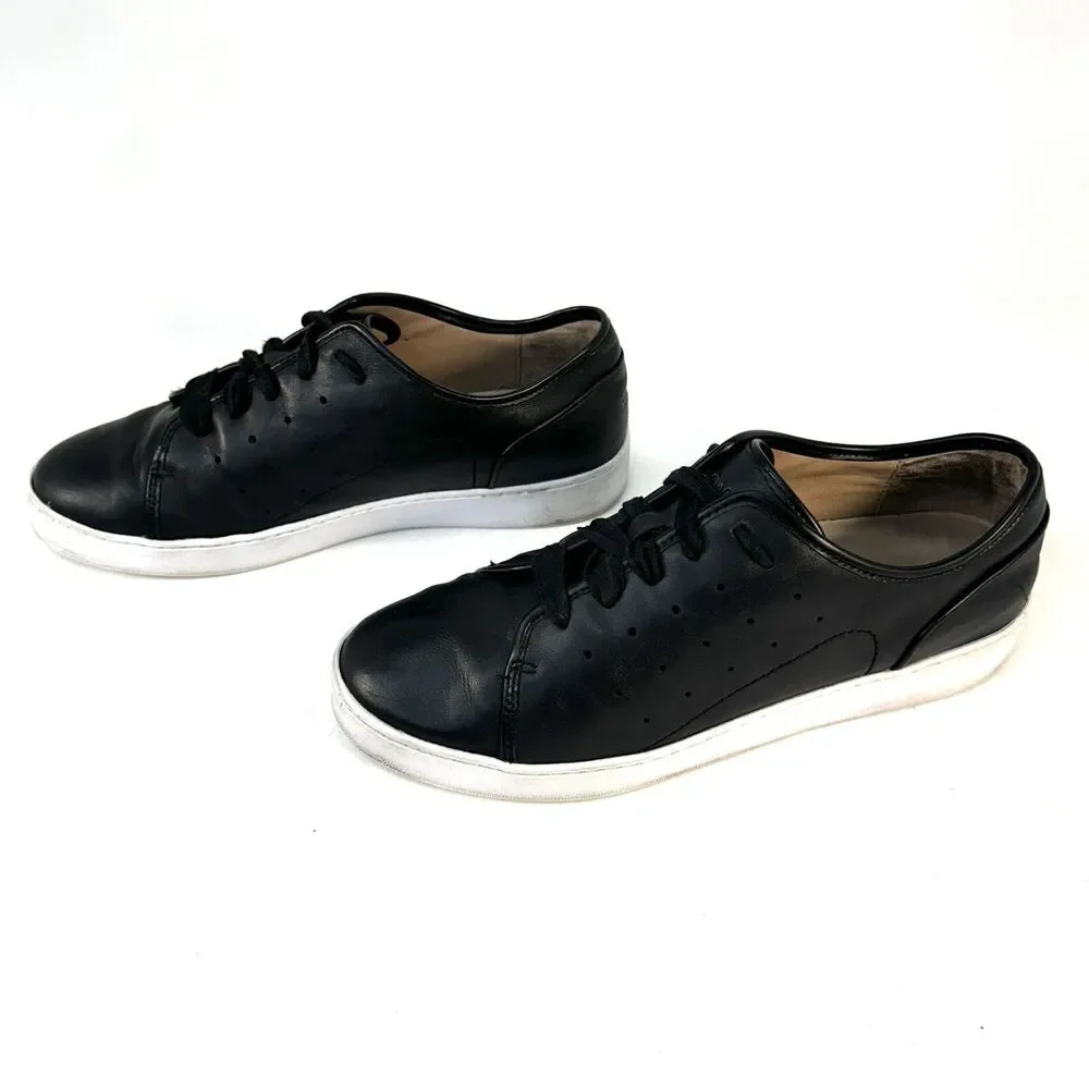Vionic Keke Leather Lace Up Low Top Casual Shoes Black Women's Size 9.5